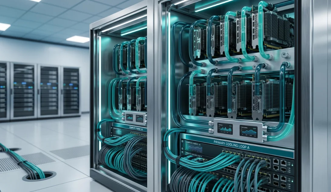 Racks de GPU resfriados a líquido